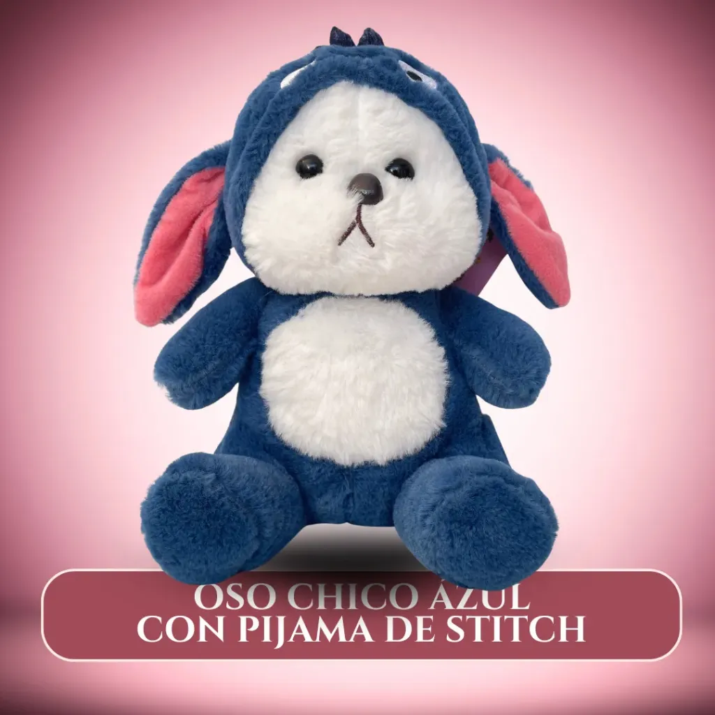 OSO CHICO AZUL CON PIJAMA DE STITCH