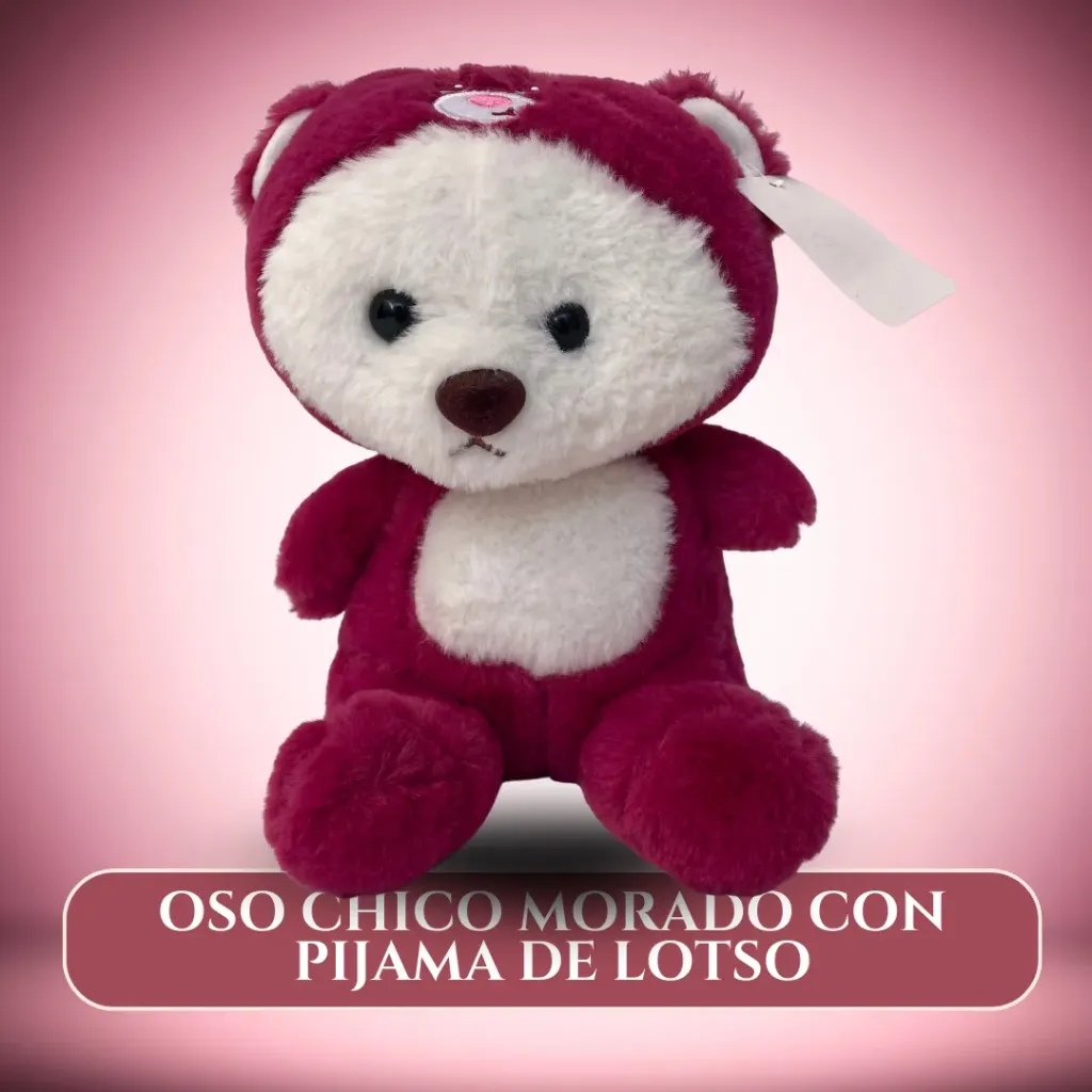 OSO CHICO MORADO CON PIJAMA DE LOTSO