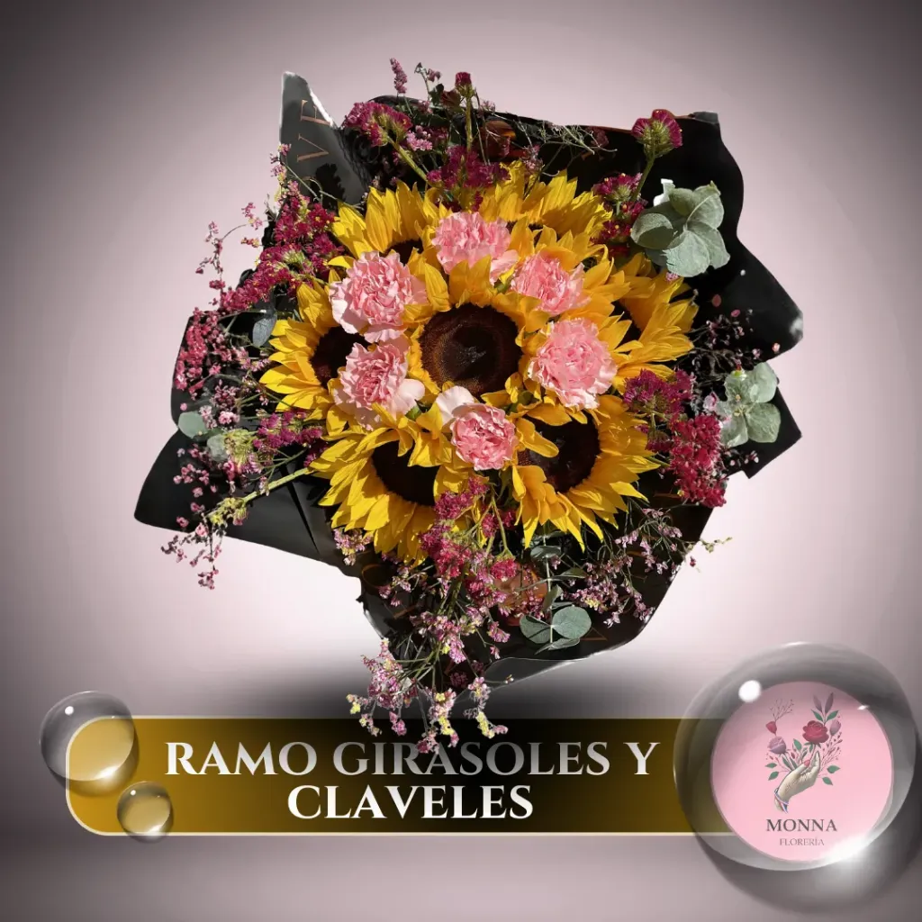 RAMO GIRASOLES Y CLAVELES
